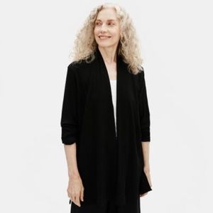 Eileen Fisher Textured Stretch Rib High Neck Jacket - super comfy yet elegant